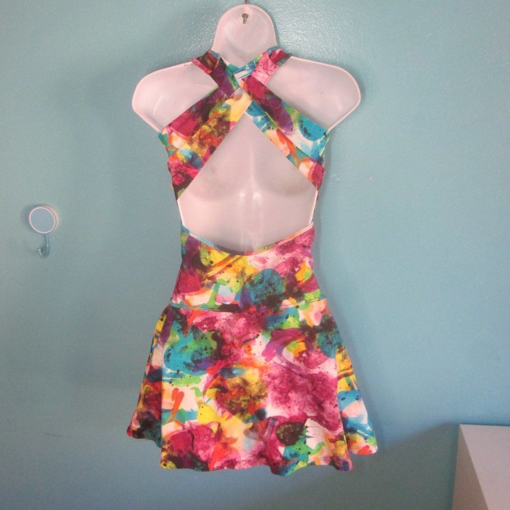 Bluefish Womens "Wonder Full" Open Back Swim Athletic Tennis Dress Size M/L
